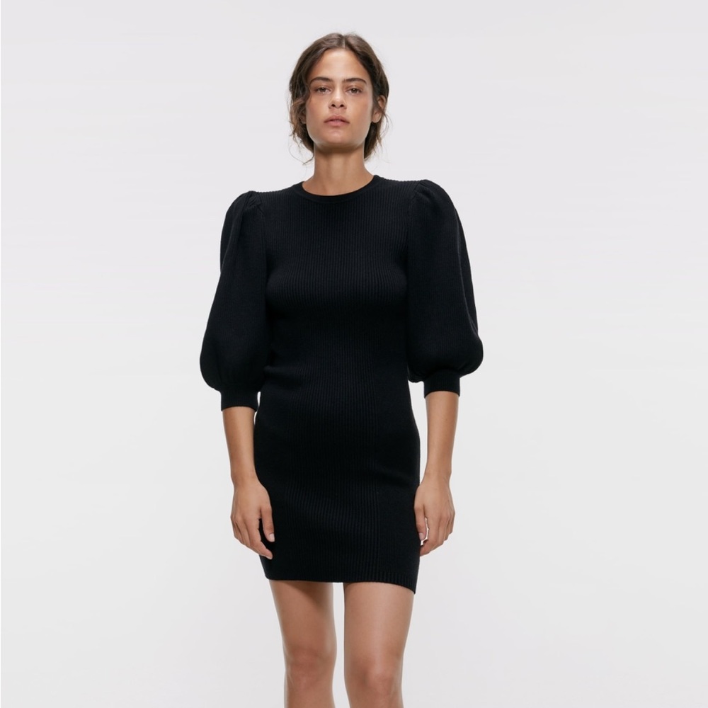 Zara puff sleeve sweater dress size S